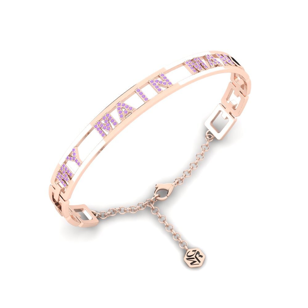 18k Oro Rosa Amatista Pulsera para hombre Oberdorf