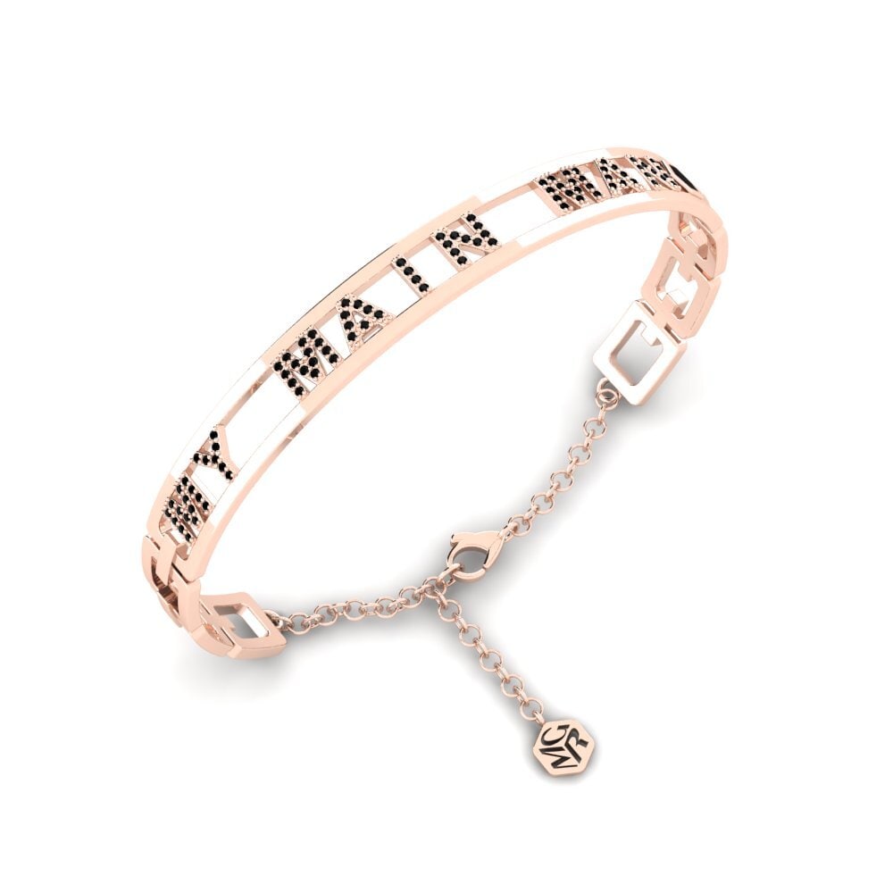 18k Oro Rosa Zafiro negro Pulsera para hombre Oberdorf