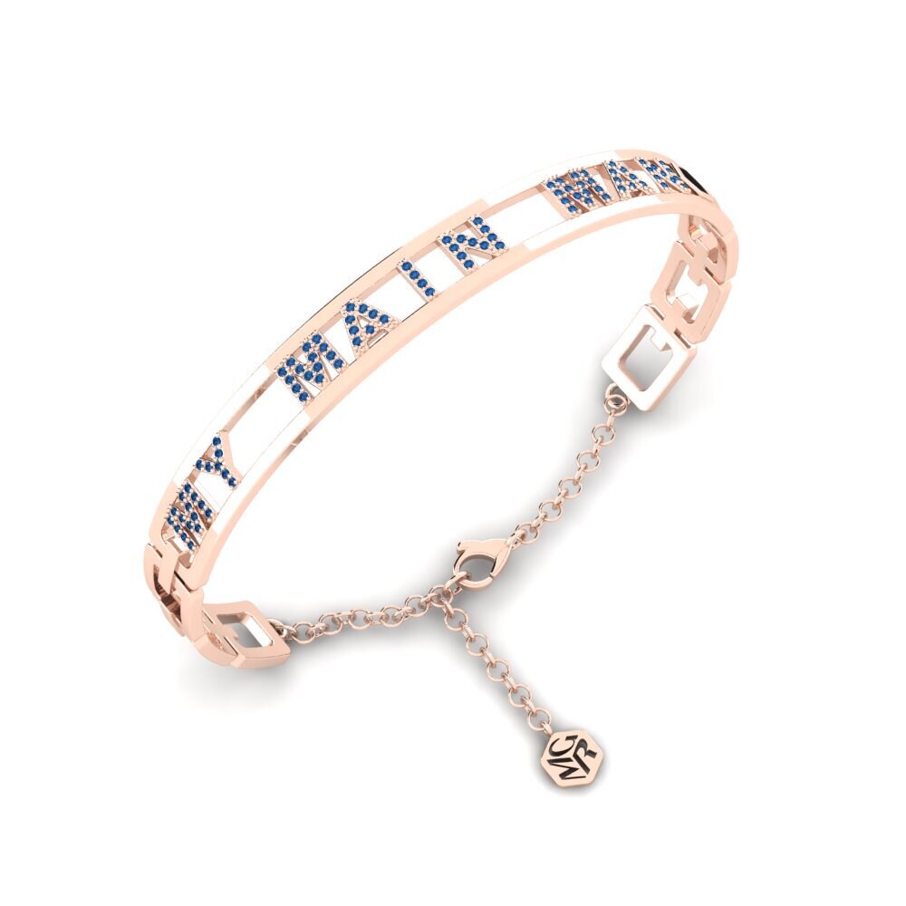 18k Oro Rosa Circonita Azul Oscuro Pulsera para hombre Oberdorf