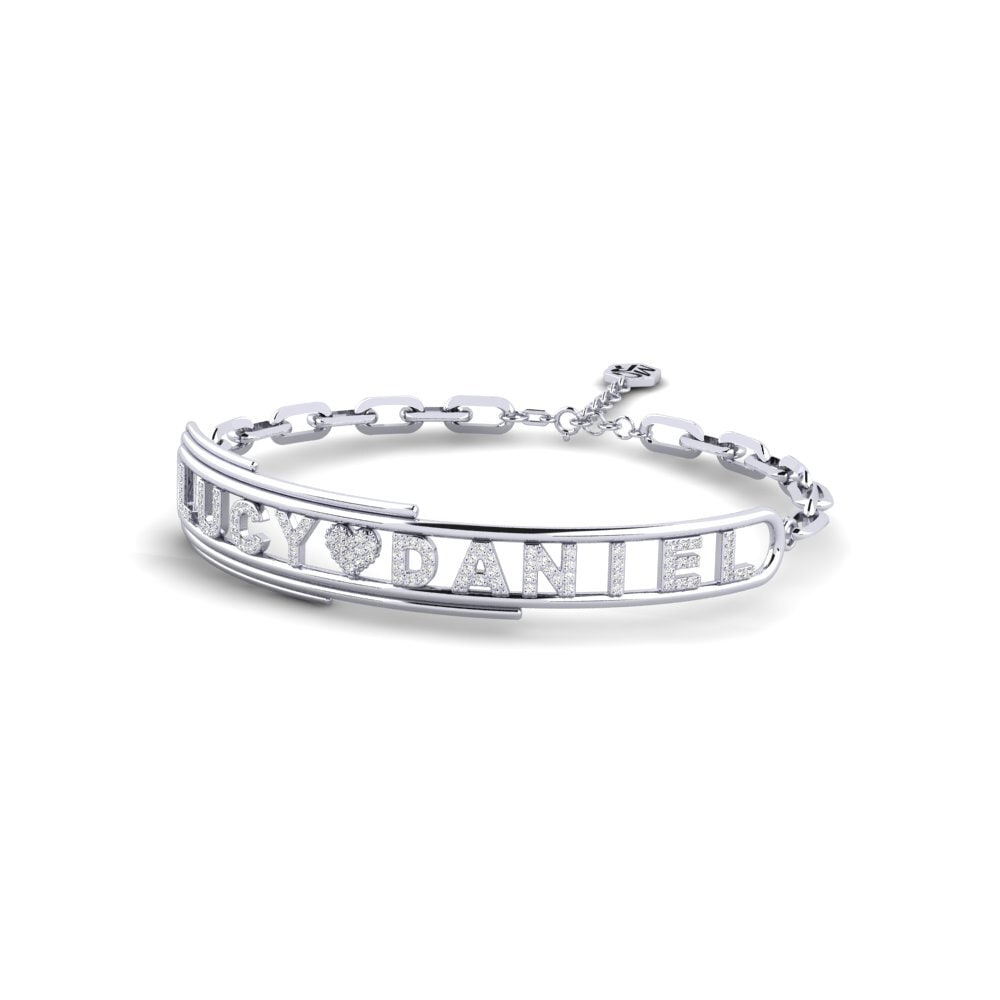 White Silver Moissanite Women's Bracelet Ollon