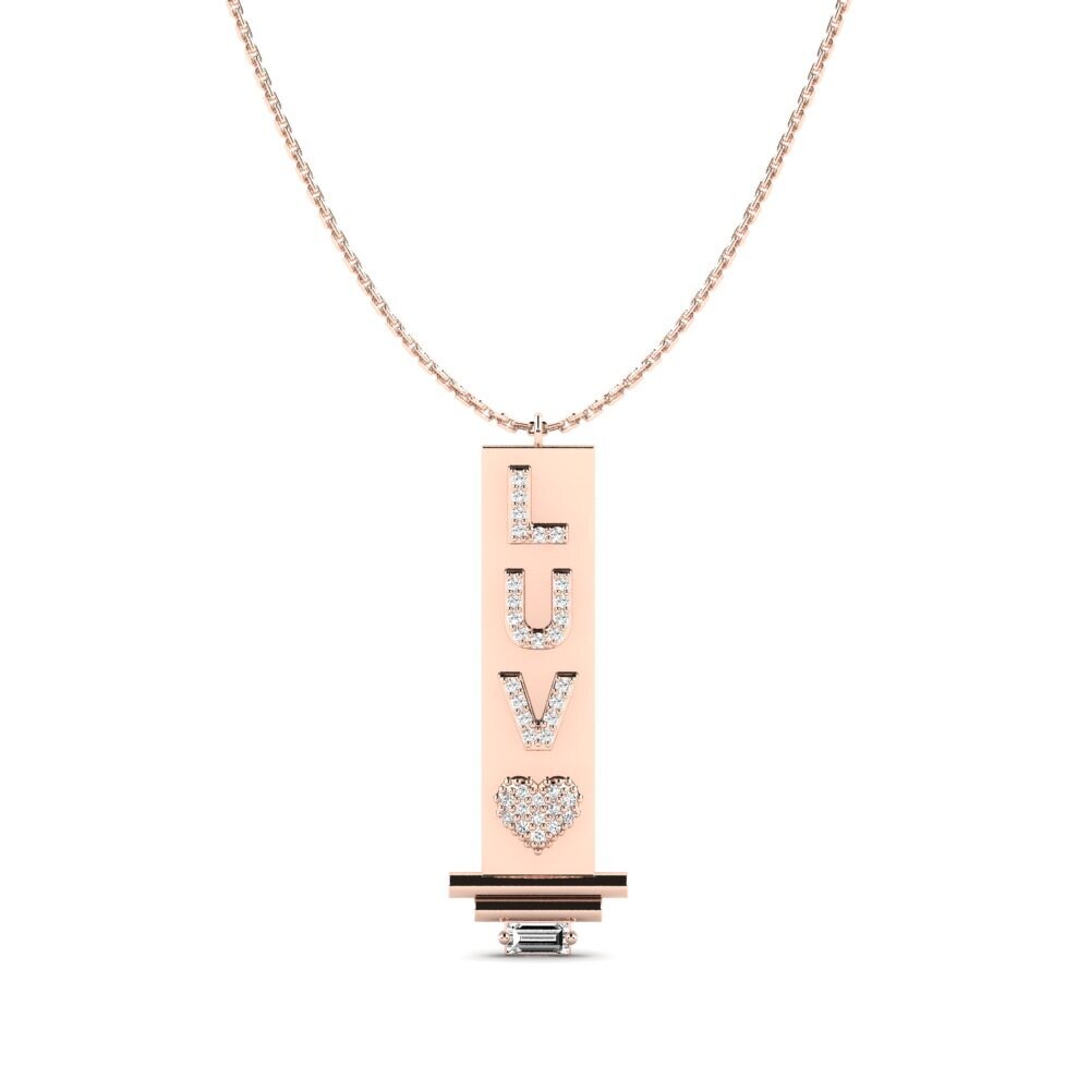 14k Rose Gold Moissanite Women's Pendant Ormont