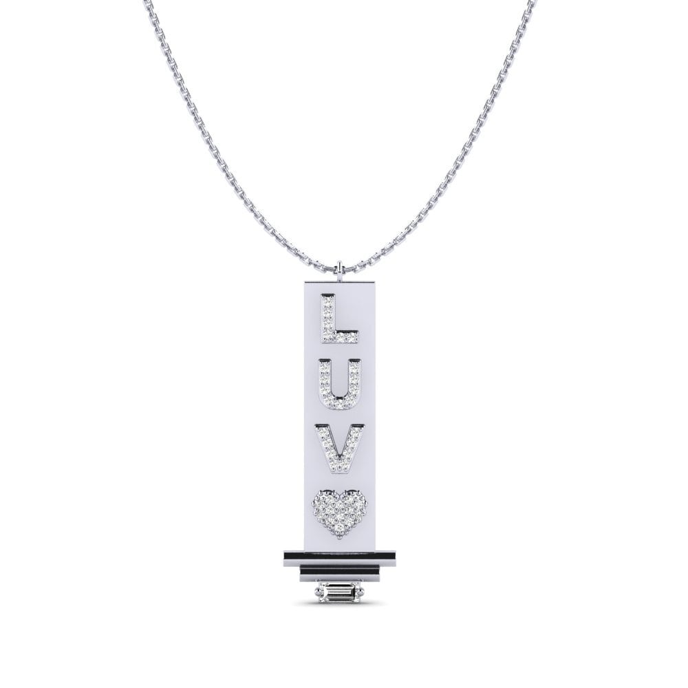 18k White Gold Moissanite Women's Pendant Ormont