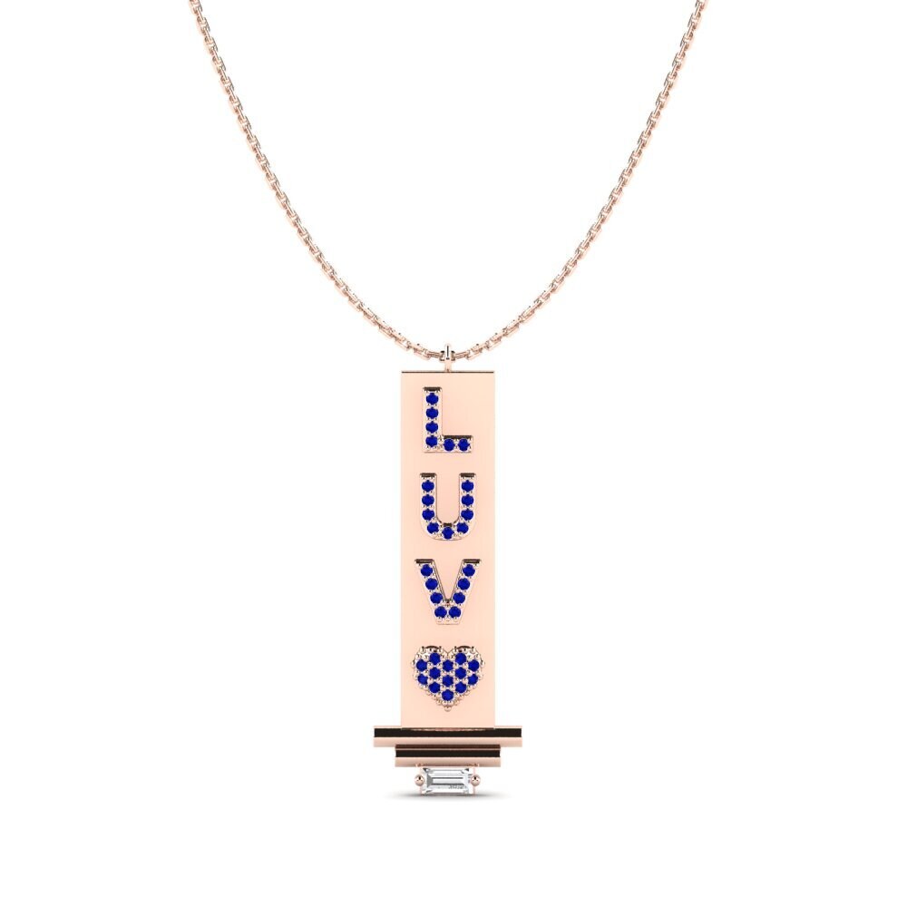 14ct Rose Gold Sapphire Women's Pendant Ormont