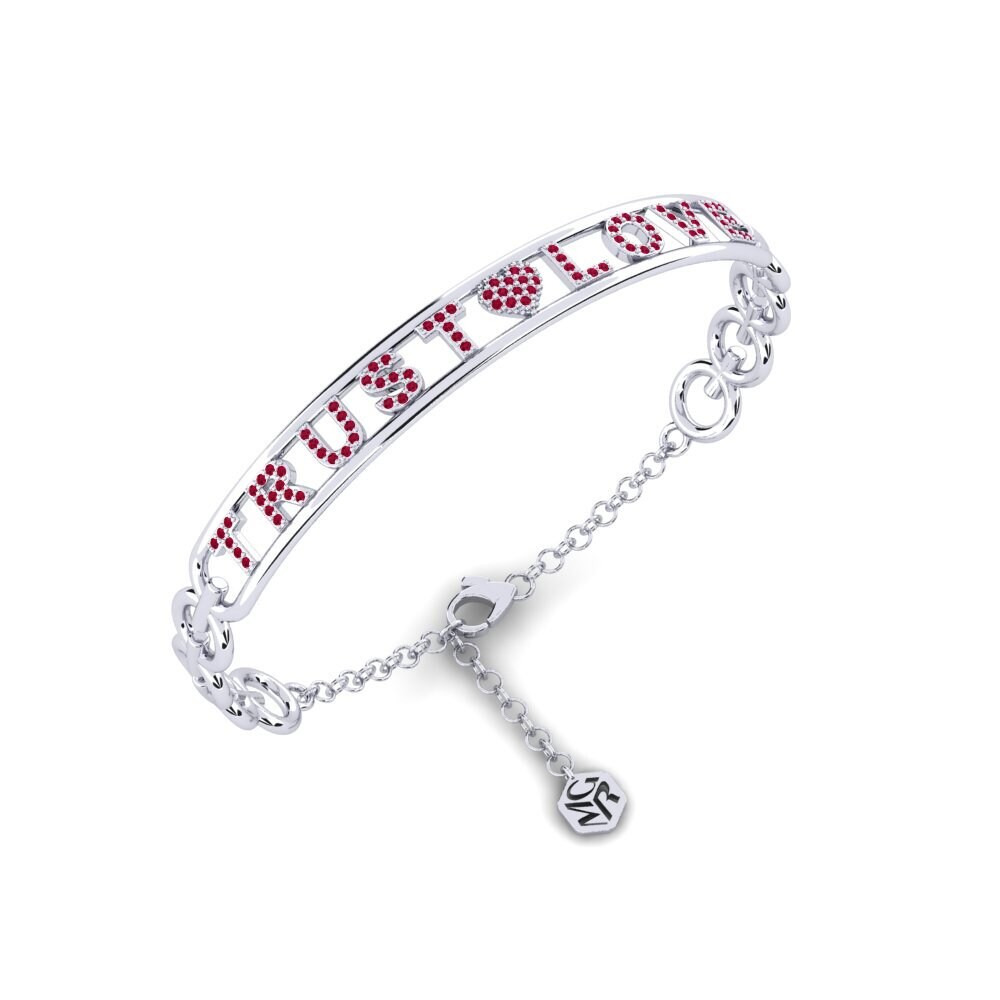 9k White Gold Ruby Women's Bracelet Pambio