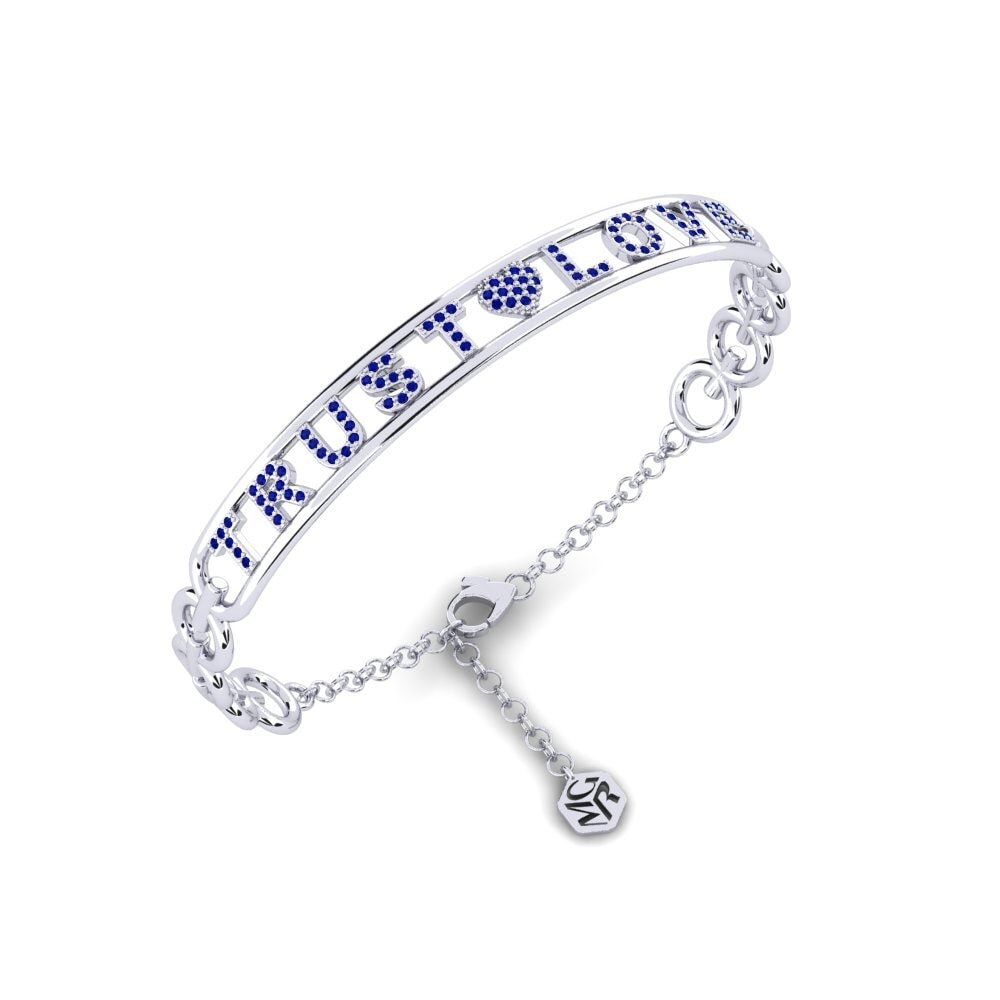 18ct White Gold Sapphire Women's Bracelet Pambio