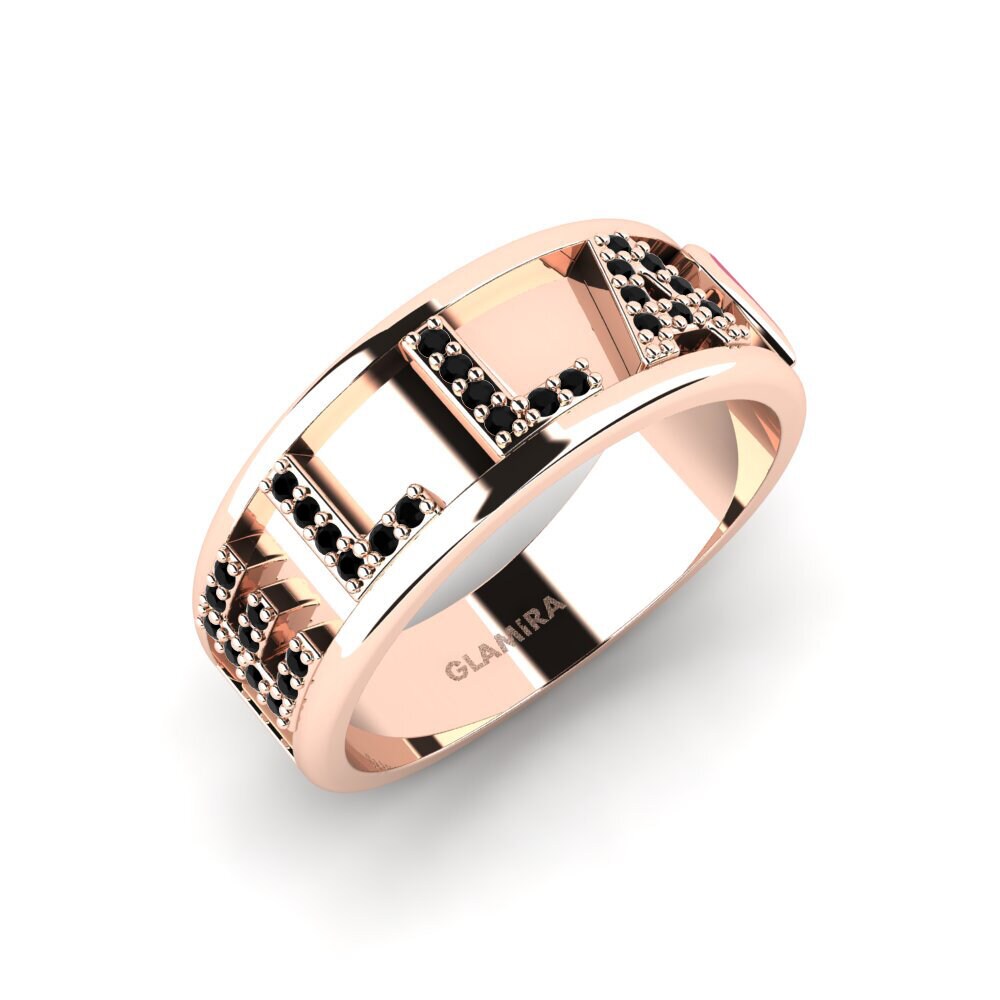 14k Rose Gold Black Sapphire Ring Patilla