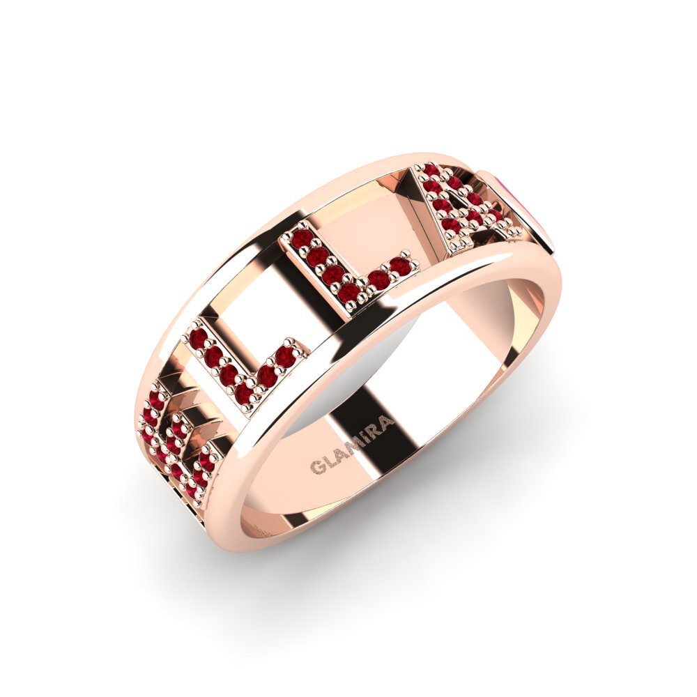 14k Rose Gold Red Zirconia Ring Patilla