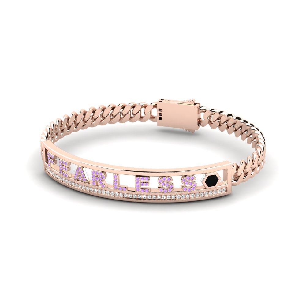 18k Oro Rosa Amatista Pulsera para hombre Paudex