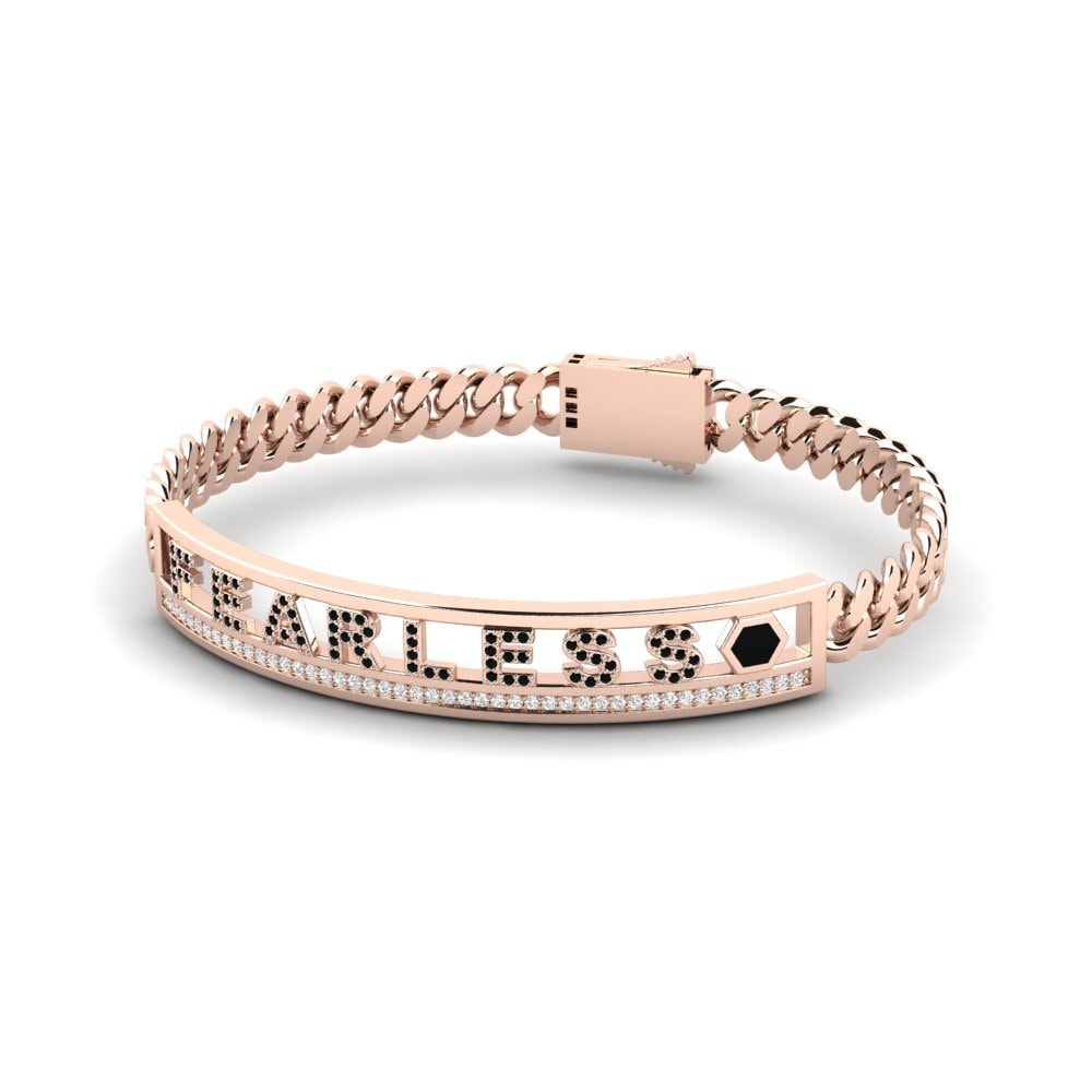 18k Oro Rosa Zafiro negro Pulsera para hombre Paudex