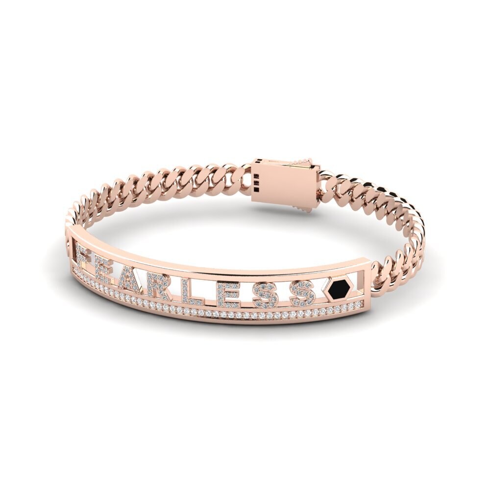 18k Oro Rosa Circonita Pulsera para hombre Paudex