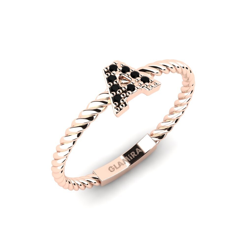 14k Rose Gold Black Sapphire Ring Pegivli