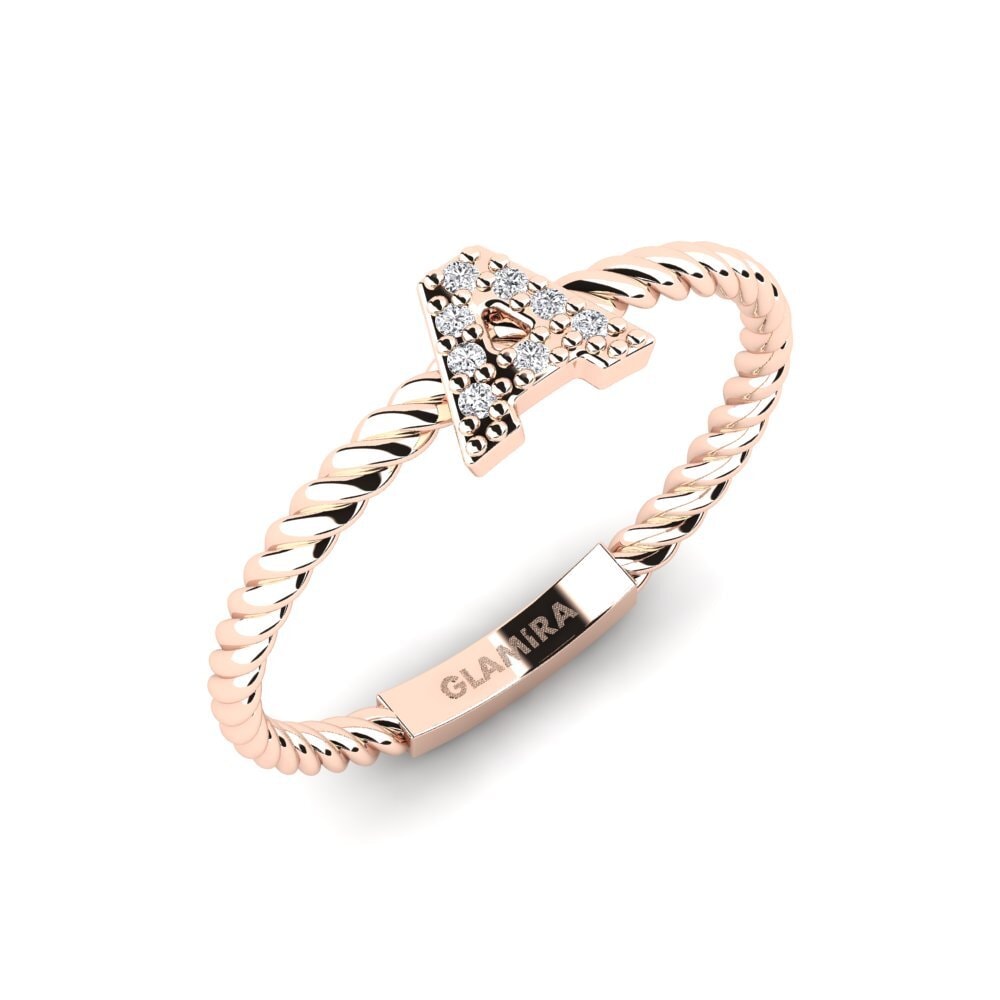 14k Rose Gold Diamond Ring Pegivli