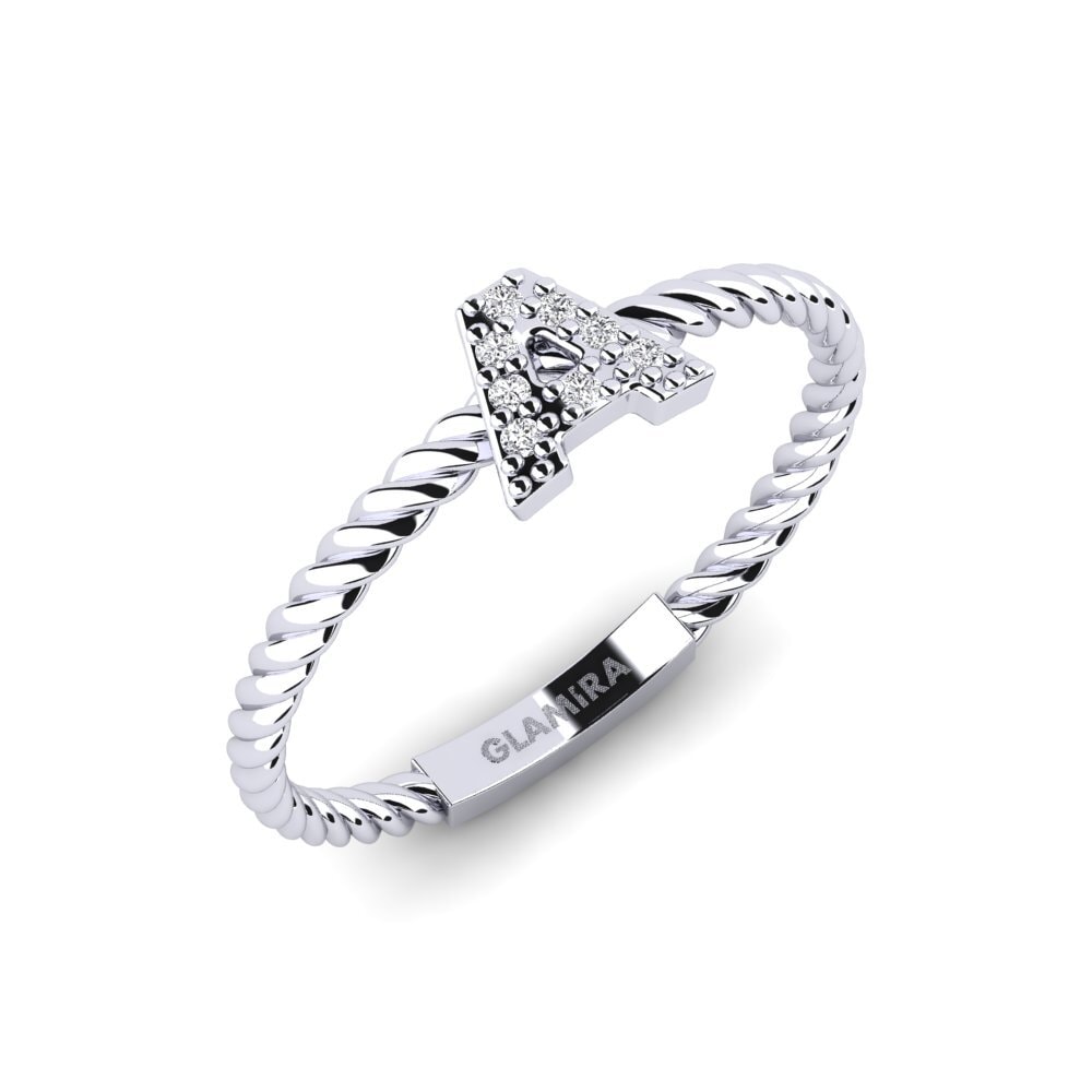 White Silver Diamond Ring Pegivli