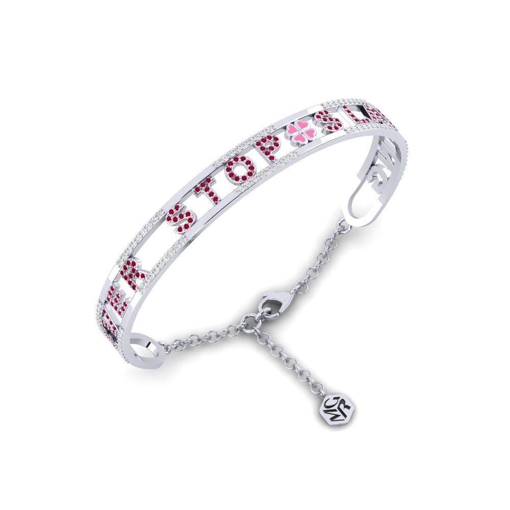 White Silver Ruby Women's Bracelet Petyward