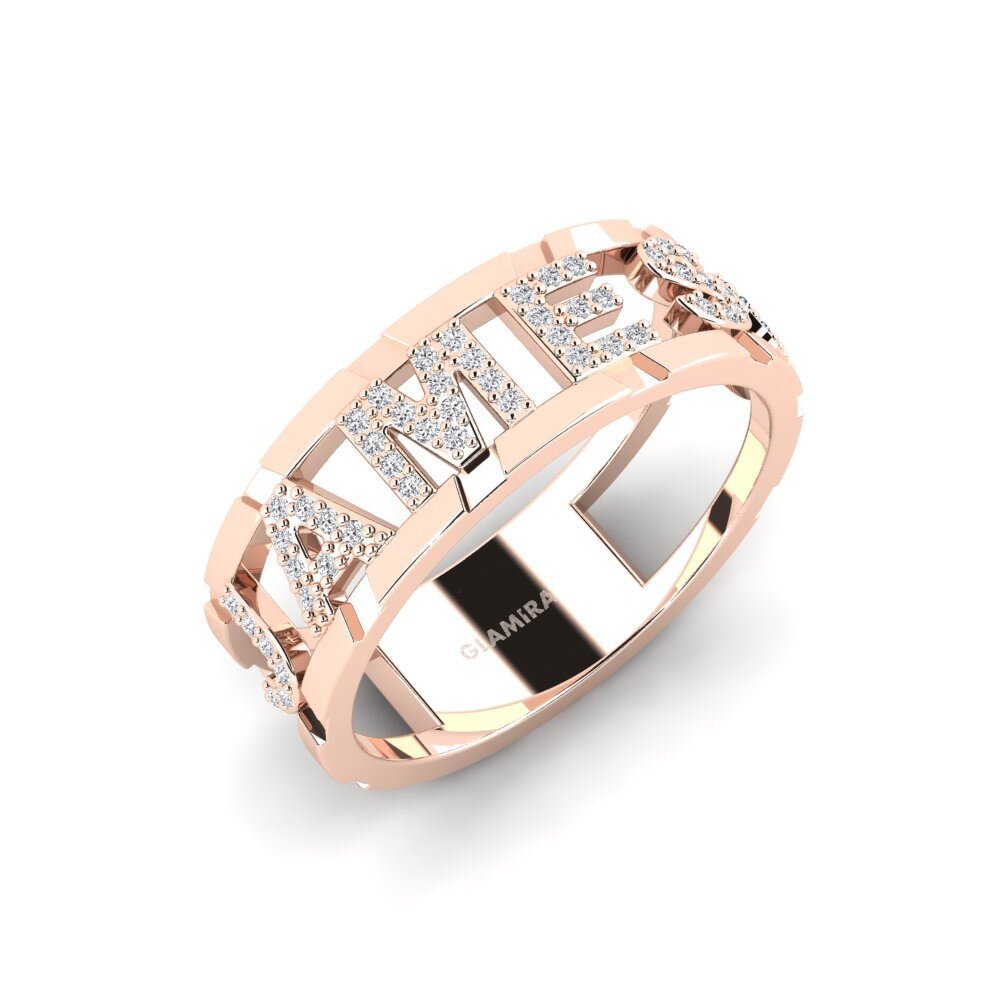 14ct Rose Gold Diamond Men's Ring Pongello