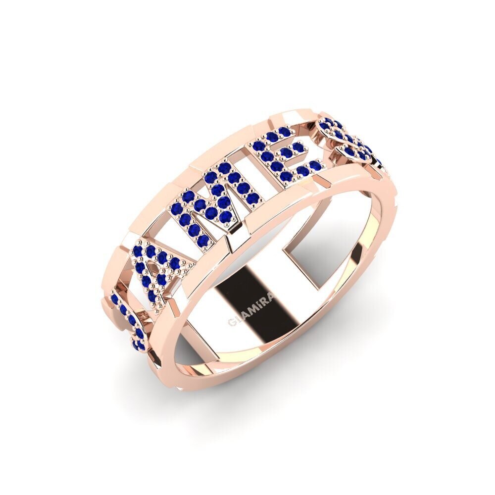 14k Rose Gold Sapphire Men's Ring Pongello