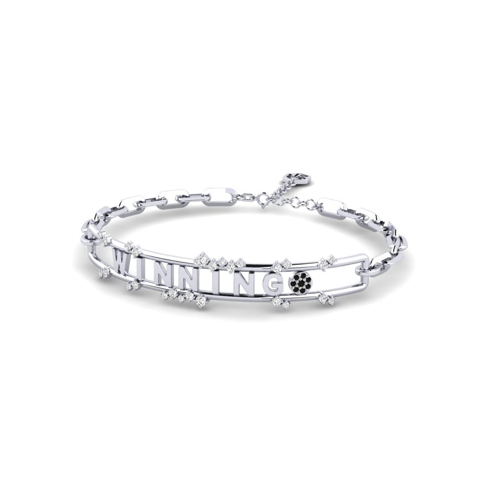 White Silver Black Onyx Paperclip Bracelet Raysas