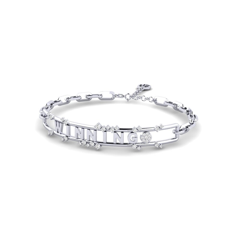 White Silver Moissanite Paperclip Bracelet Raysas