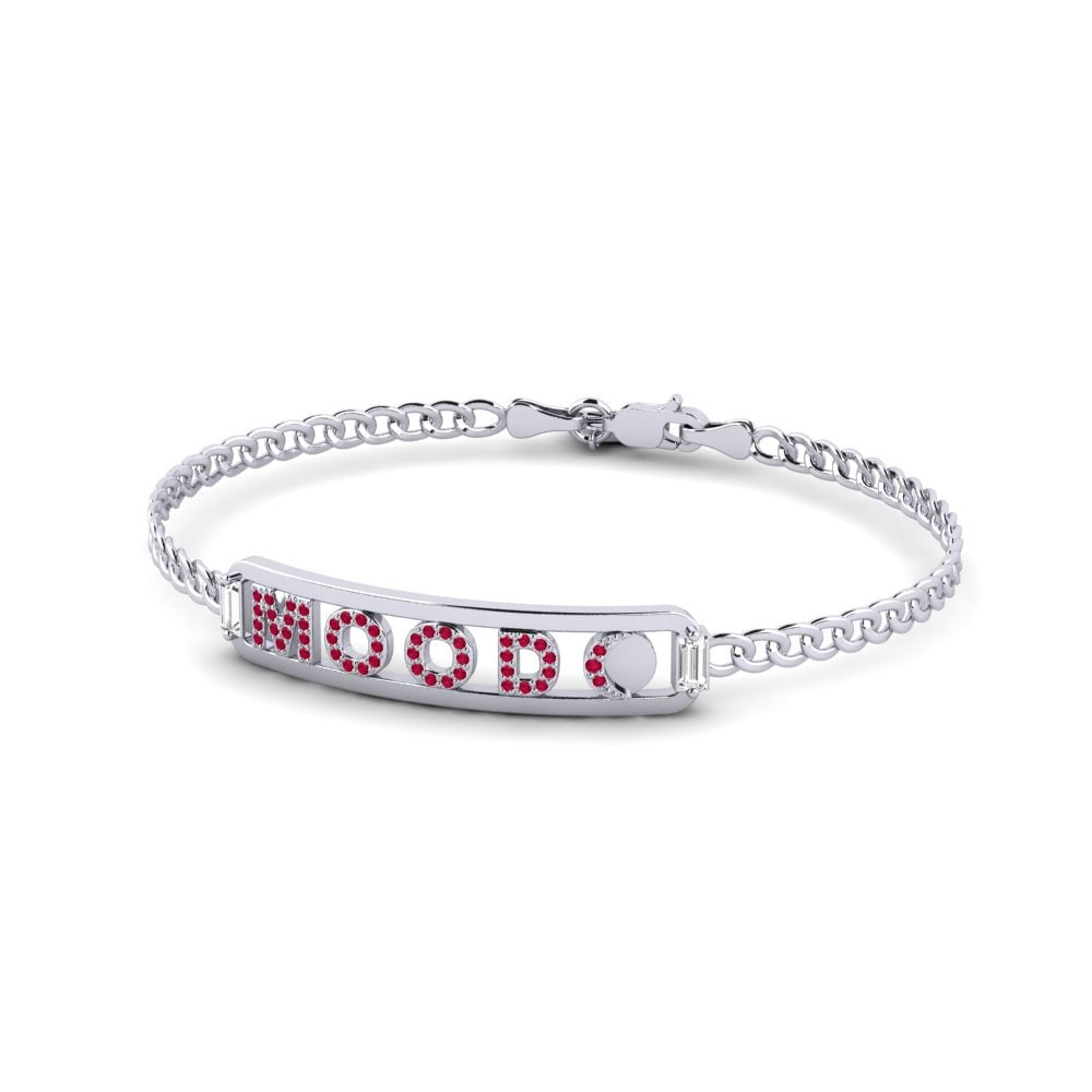 White Silver Ruby Women's Bracelet Reute
