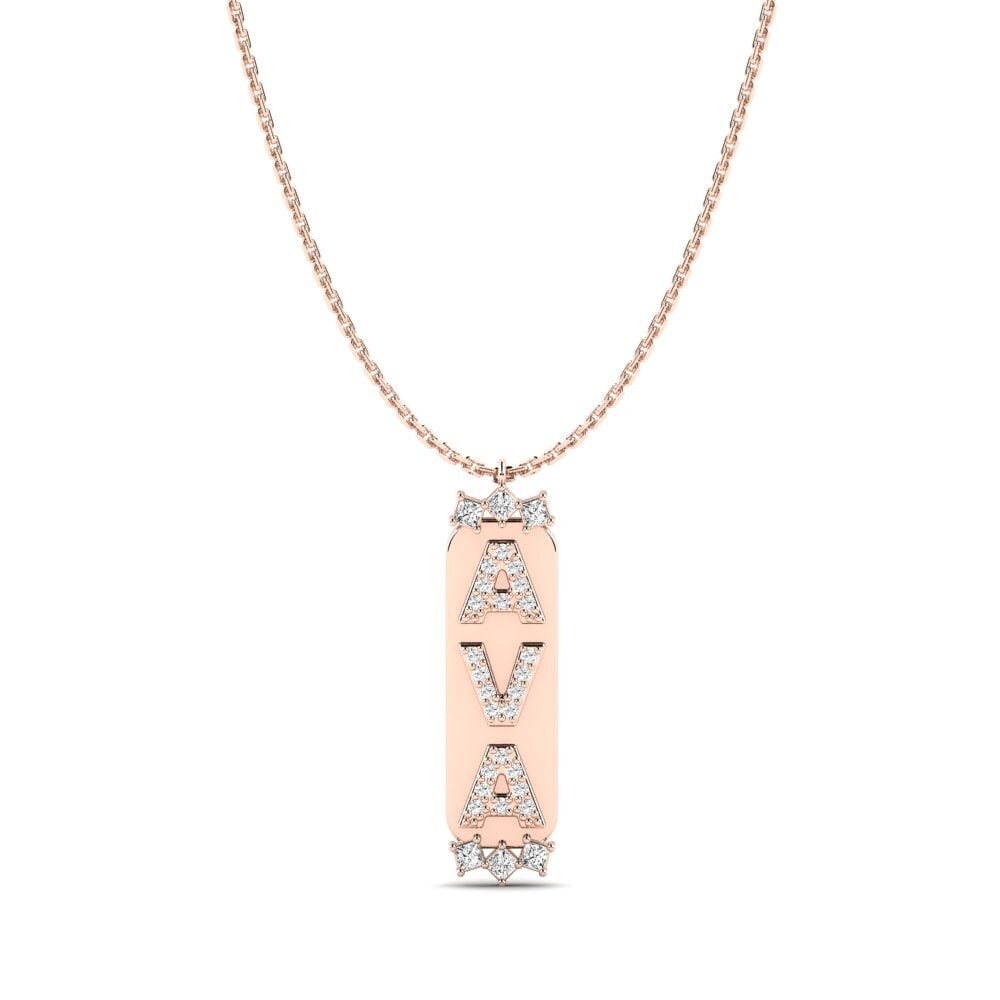 14k Rose Gold Moissanite Women's Pendant Rini