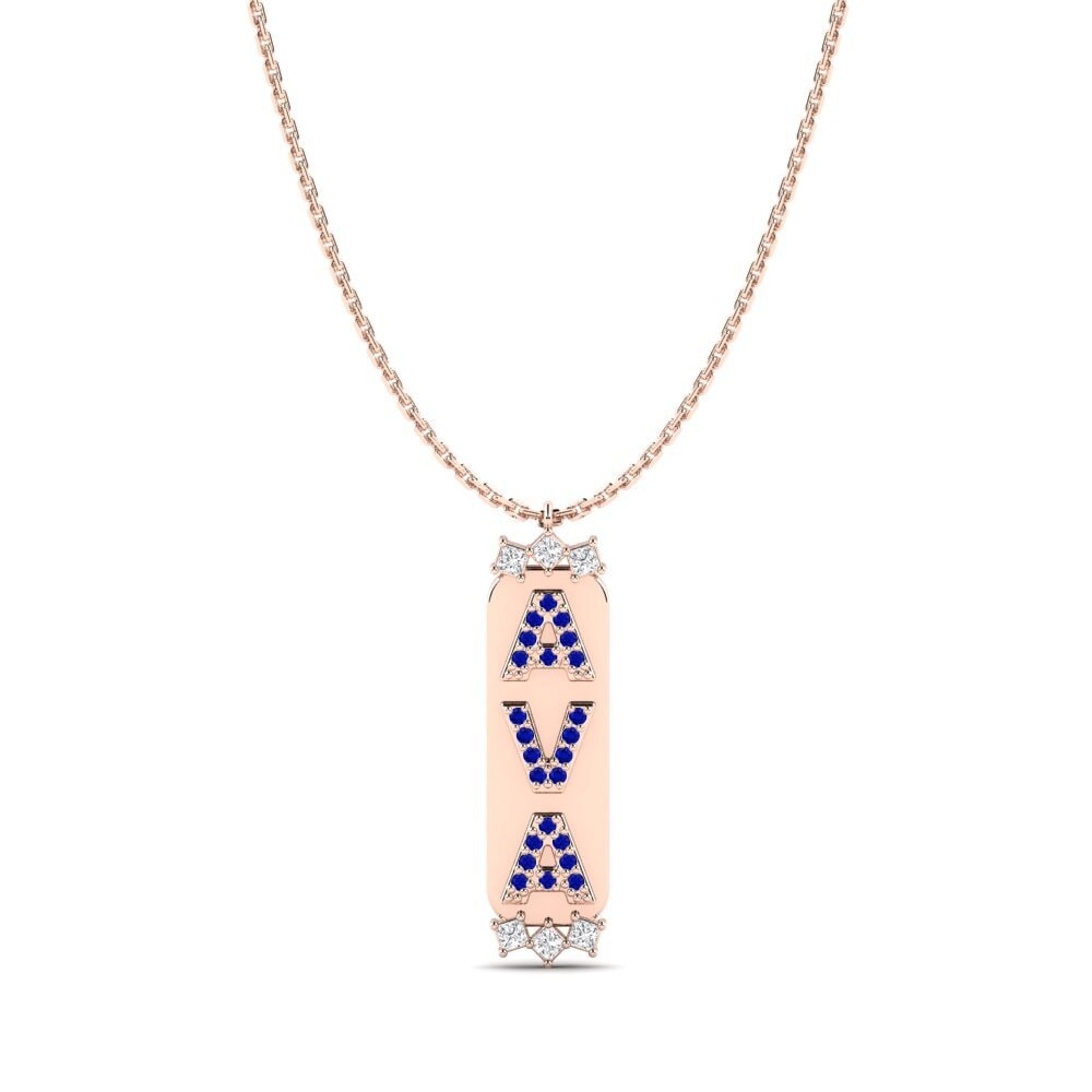 9ct Rose Gold Sapphire Women's Pendant Rini