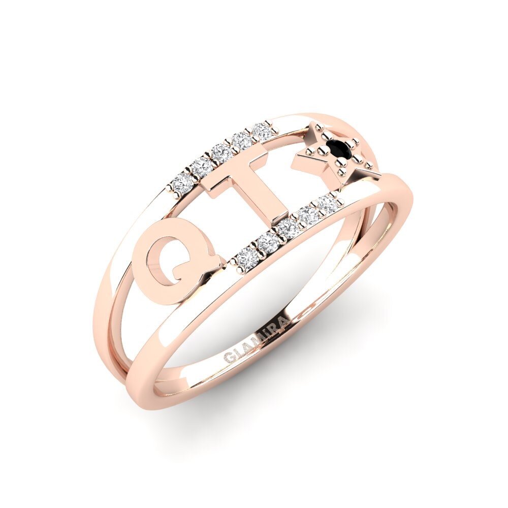 14k Rose Gold Black Sapphire Ring Rirai