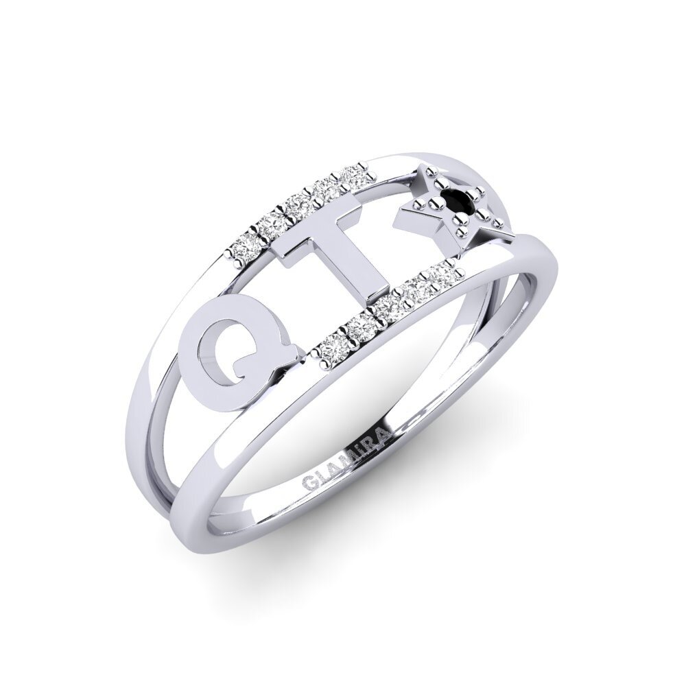 950 Platinum Black Sapphire Ring Rirai