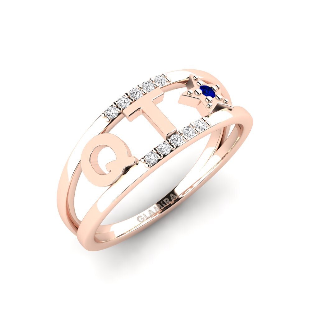 9ct Rose Gold Sapphire Ring Rirai