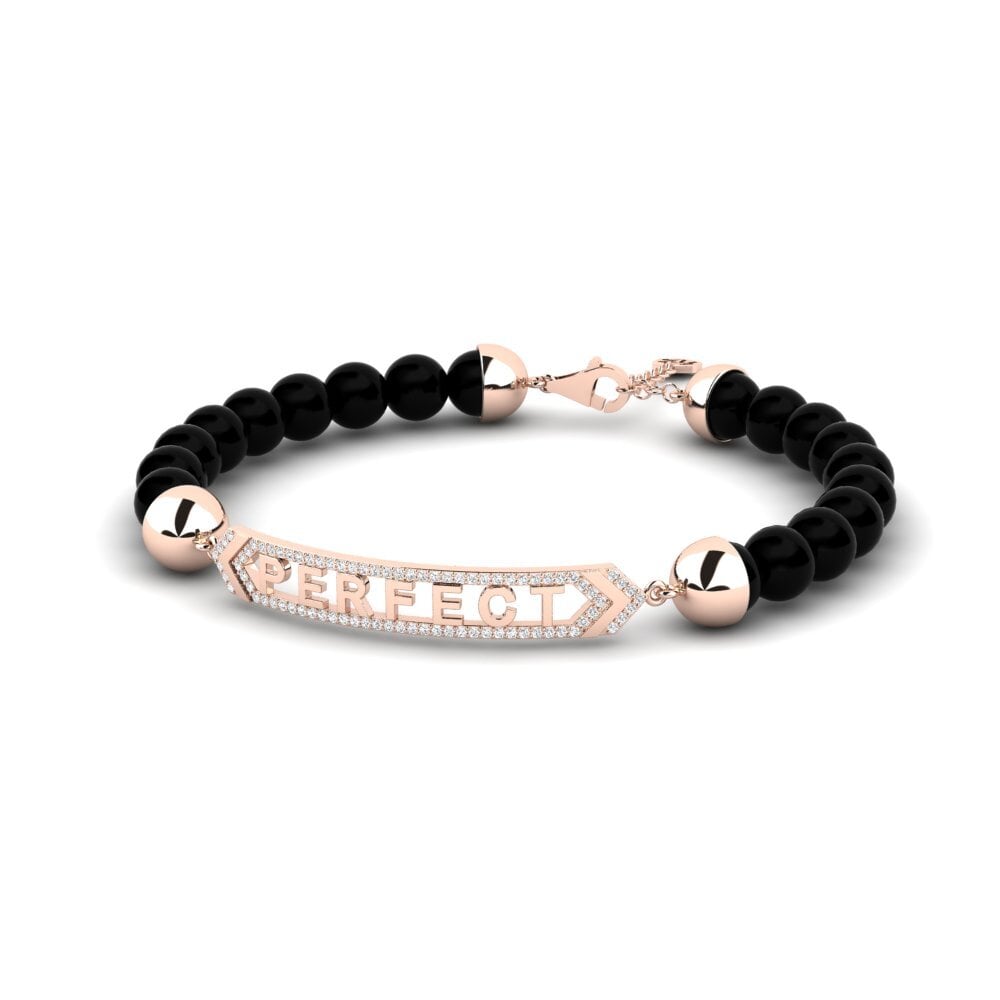 18k Oro Rosa Circonita Pulsera para hombre Romanel