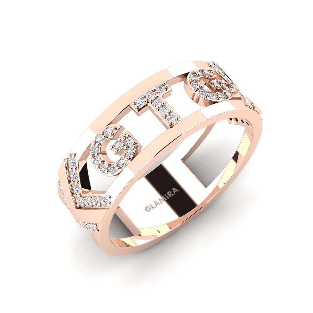14ct Rose Gold Diamond Men's Ring Roticcio