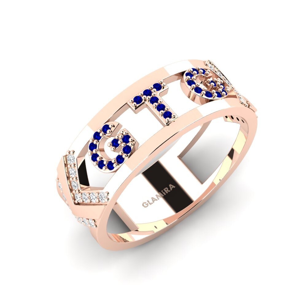 14k Rose Gold Sapphire Men's Ring Roticcio