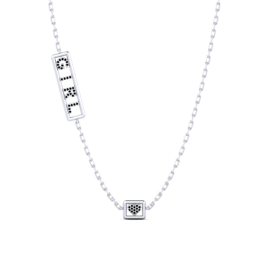 White Silver Black Sapphire Women's Necklace Sachseln