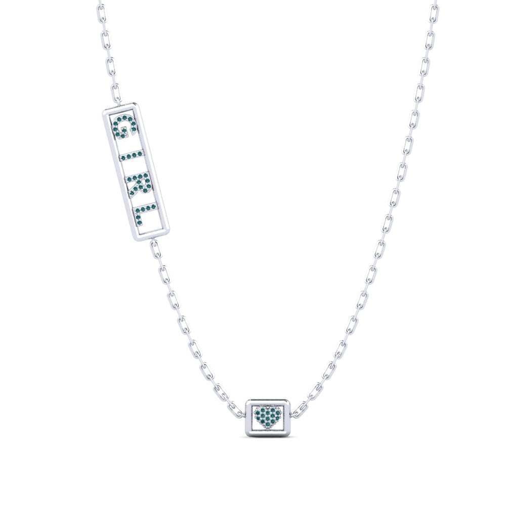 White Silver Blue Diamond Women's Necklace Sachseln