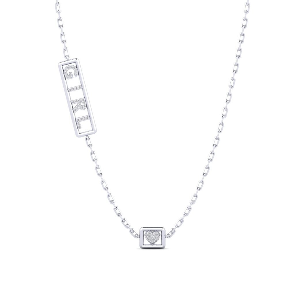 White Silver Diamond Women's Necklace Sachseln