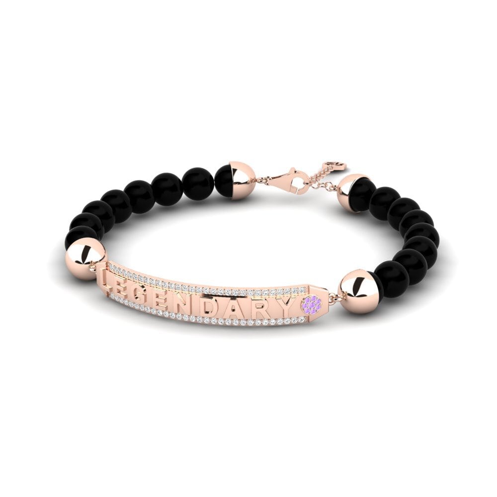 18k Oro Rosa Amatista Pulsera para hombre Sampson