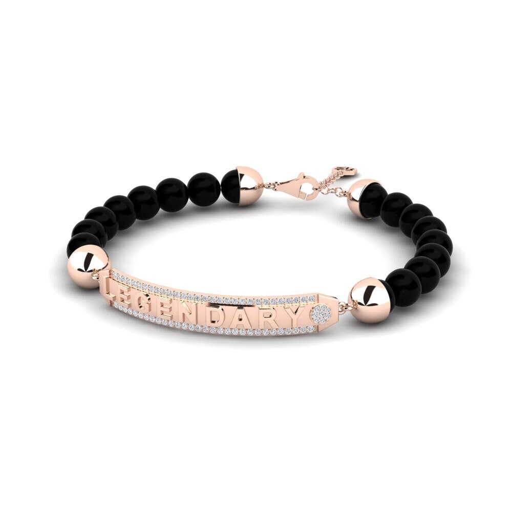 14ct Rose Gold Diamond Men's Bracelet Sampson