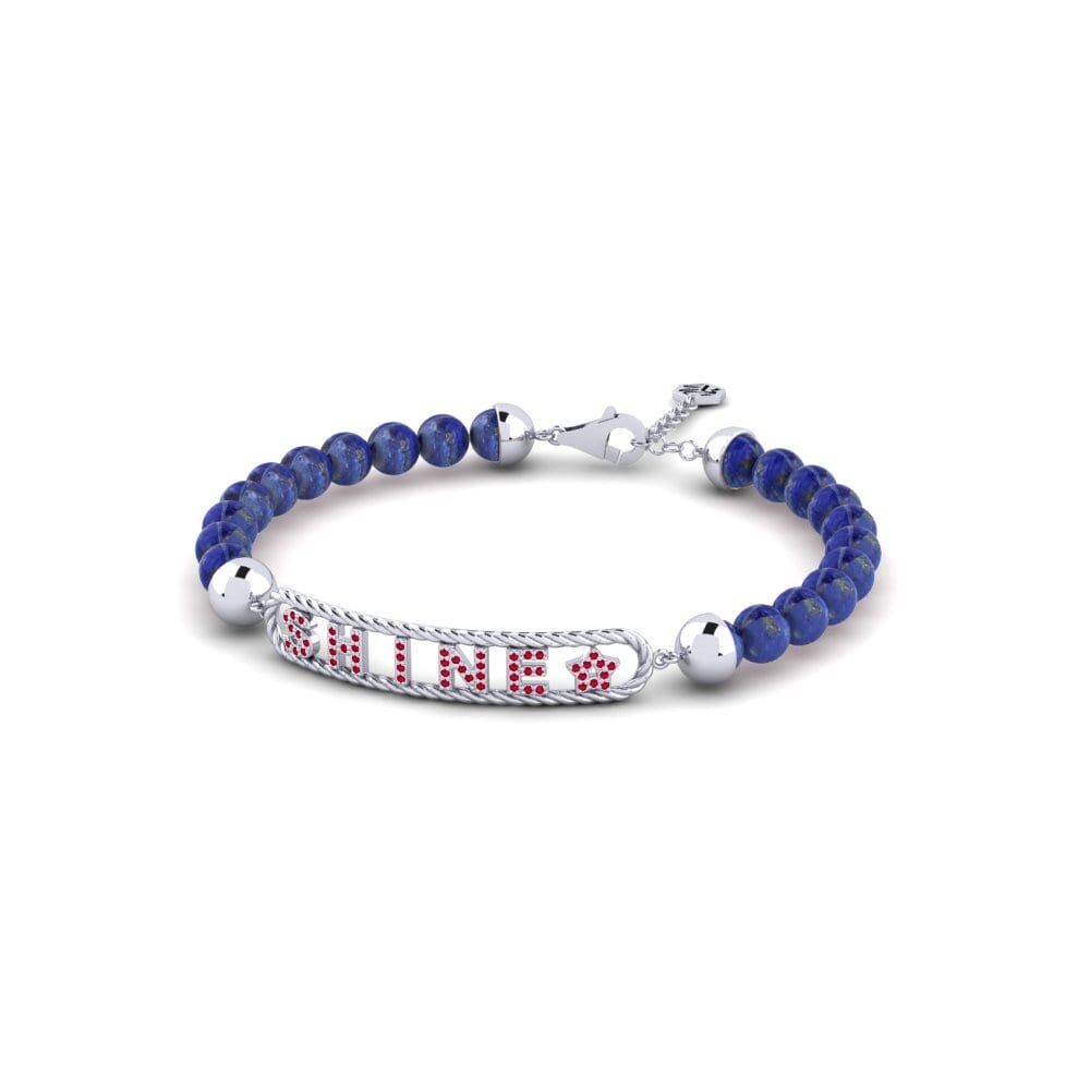 White Silver Ruby Women's Bracelet Schleini