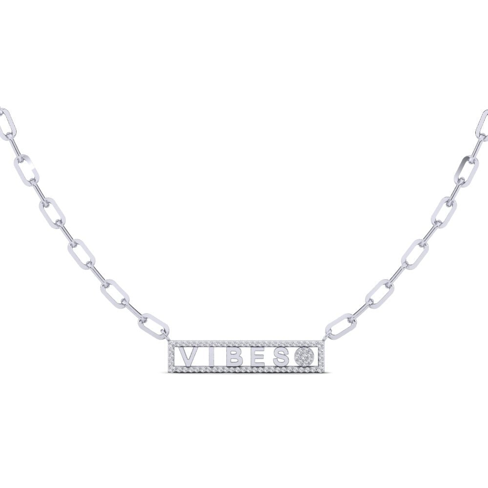 White Silver Diamond Women's Necklace Seyia