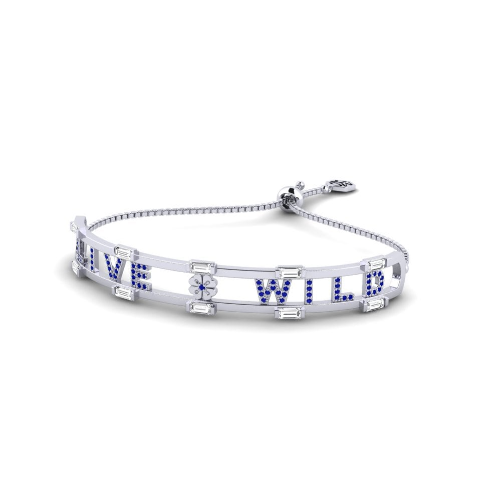 18ct White Gold Sapphire Women's Bracelet Sihe