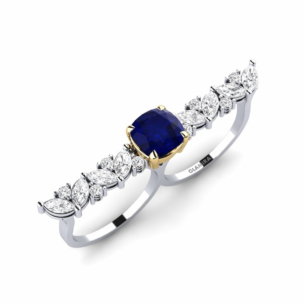 9k White & Yellow Gold Sapphire Ring Aletsch