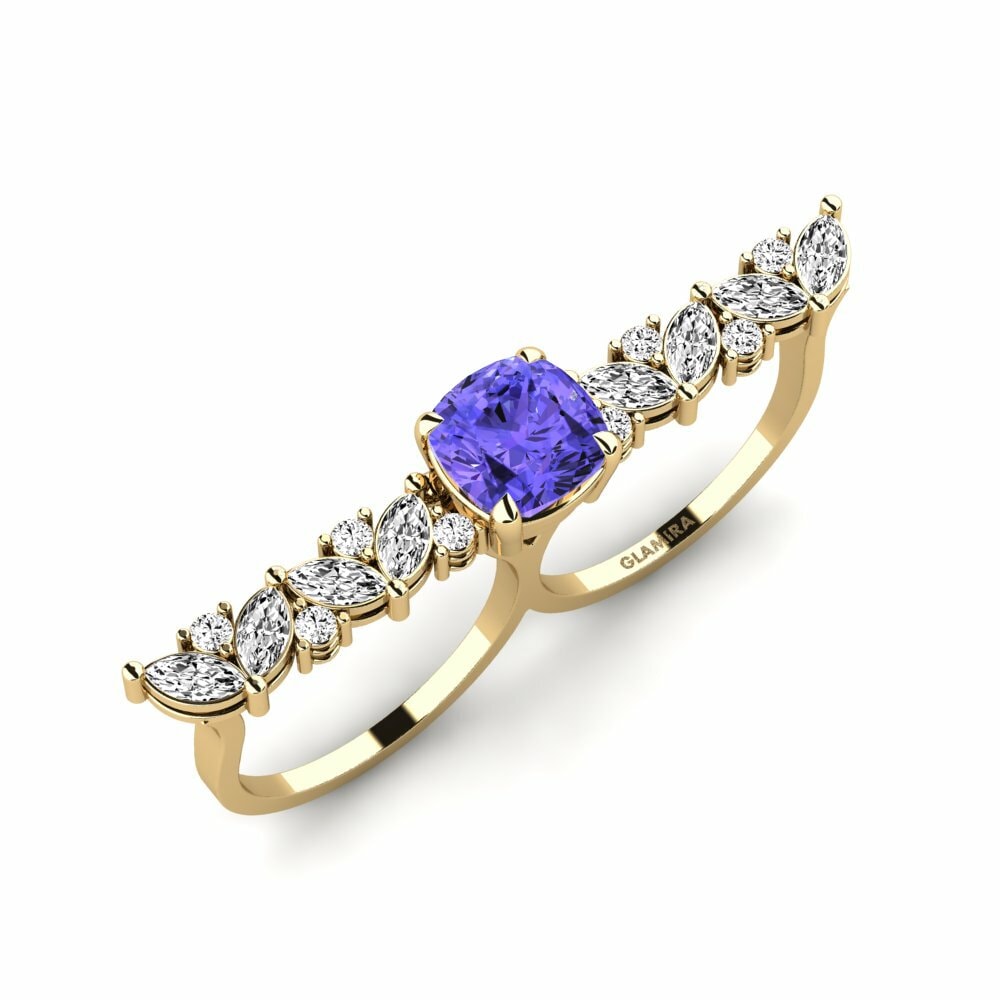 Or Jaune 18k Tanzanite Bague Aletsch