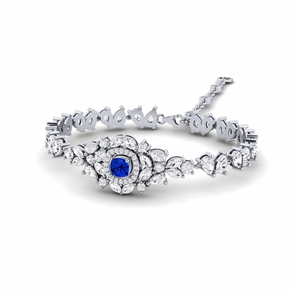 White Silver Sapphire (Lab Created) Women's Bracelet Alnair