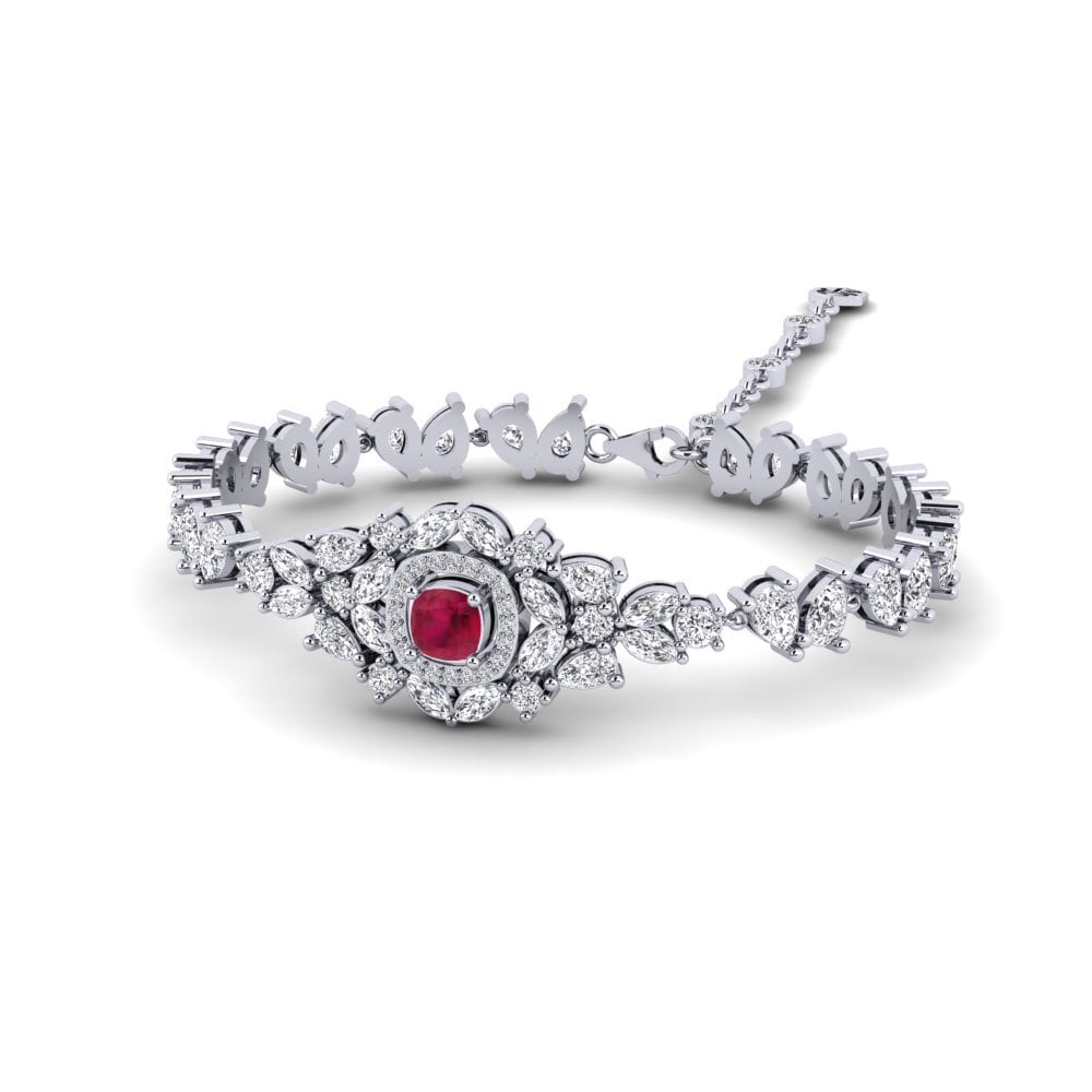Platine 950 Rubis Bracelet pour femme Alnair