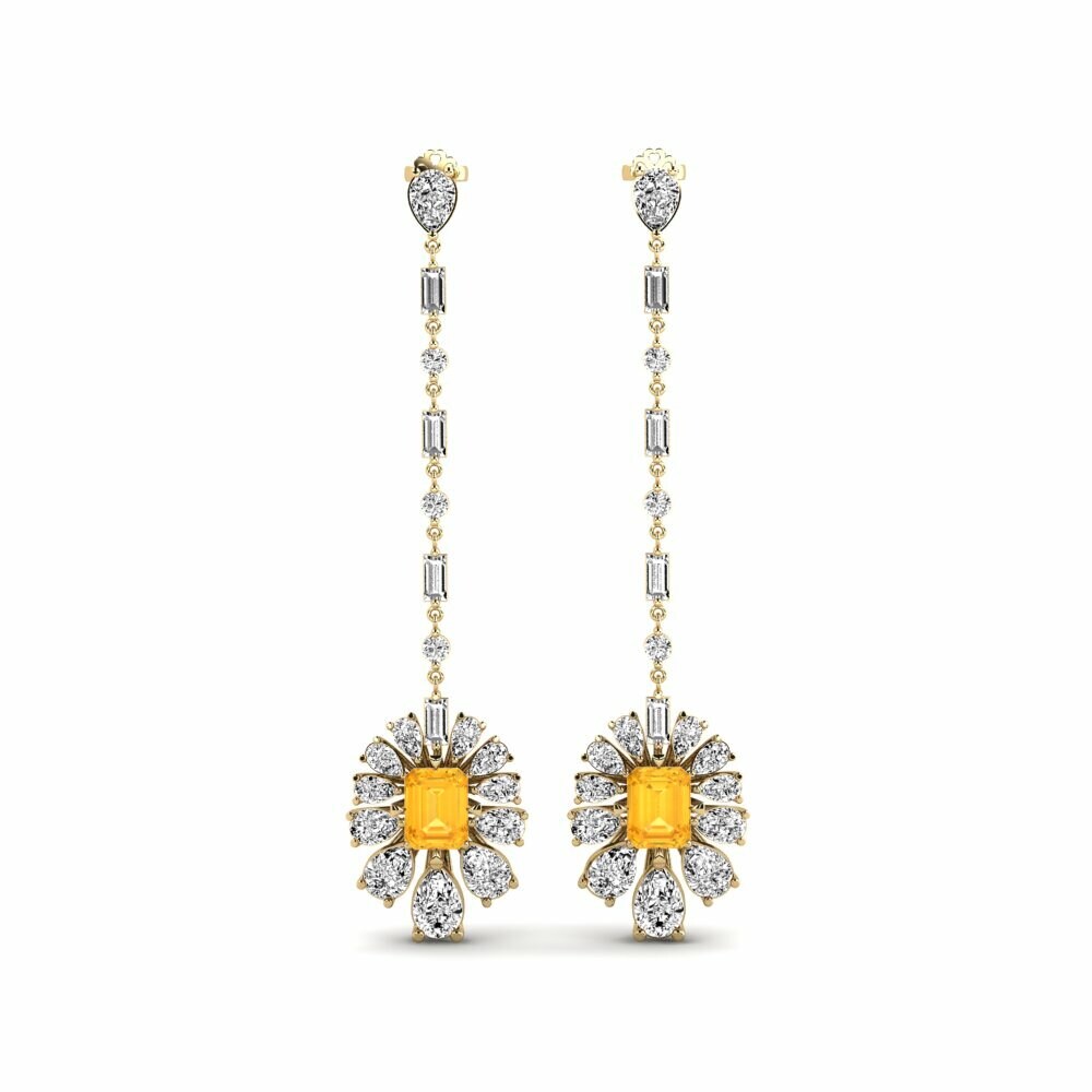 14k Yellow Gold Citrine Women's Earring Amataba