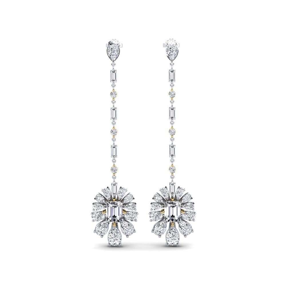 14k White & Yellow Gold Diamond Women's Earring Amataba