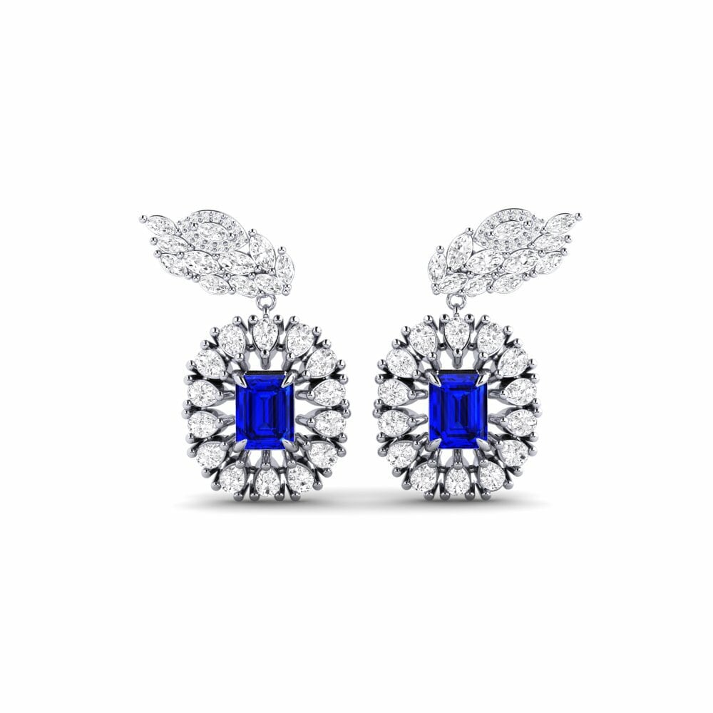 9k White Gold Sapphire (Lab Created) Women's Earring Banjir