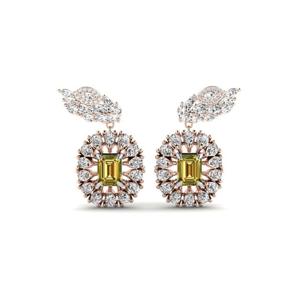 14k Rose & White Gold Sultan Stone Women's Earring Banjir