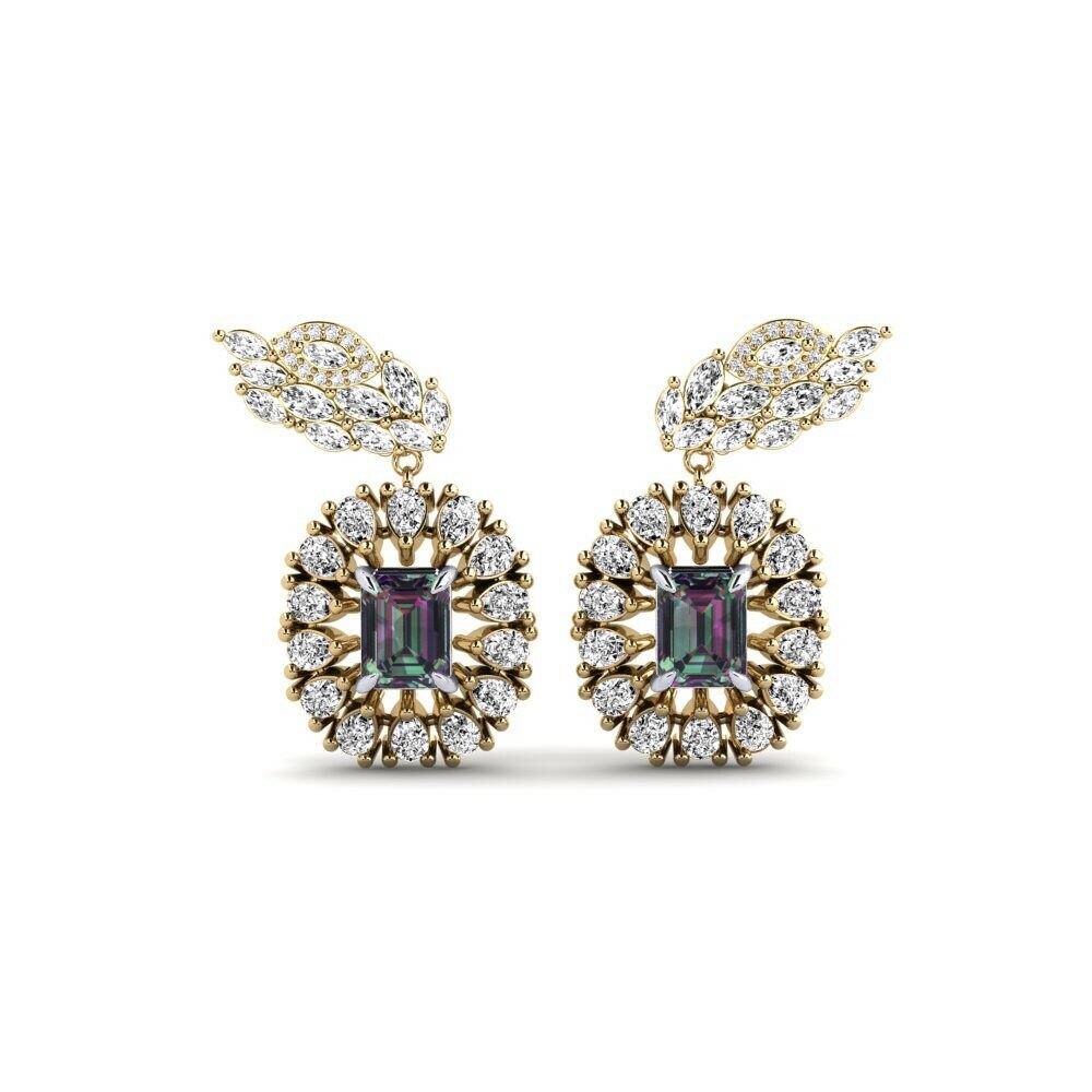 14k Yellow & White Gold Mystic Topaz Women's Earring Banjir