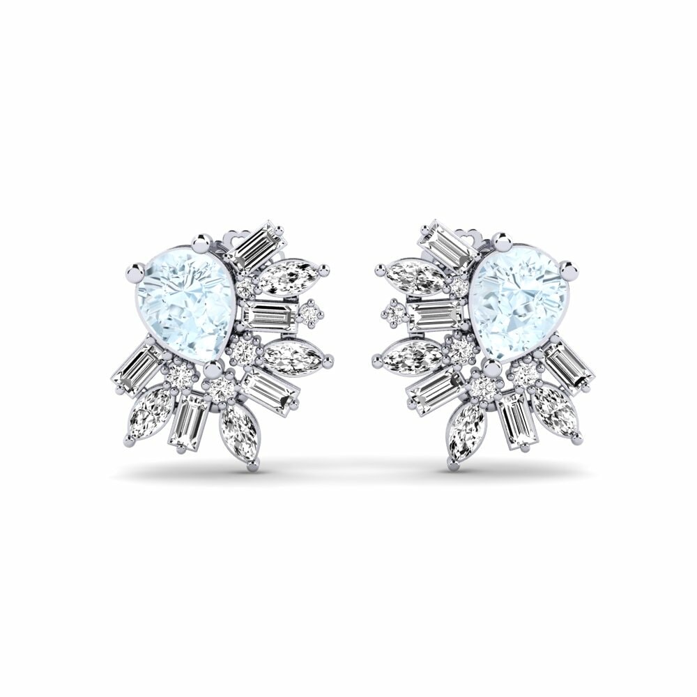 9k White Gold Aquamarine Women's Earring Brenzone