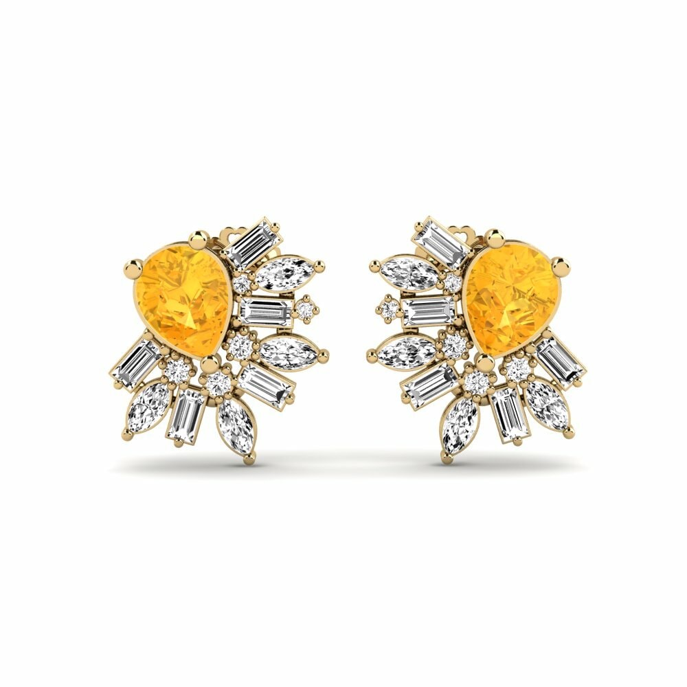 14k Yellow Gold Citrine Women's Earring Brenzone